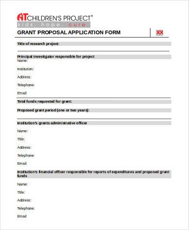 grant proposal application form