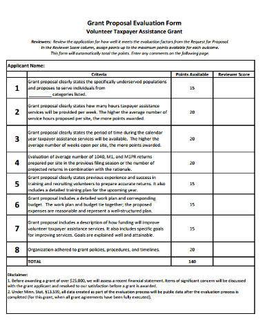 grant proposal evaluation form