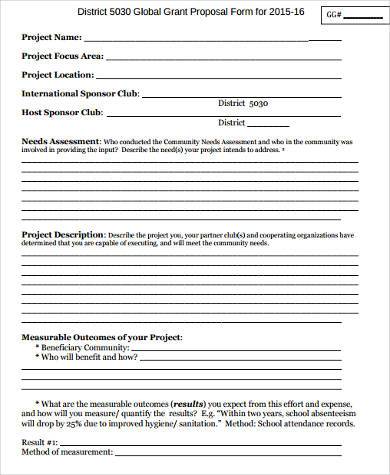 FREE 7+ Sample Grant Proposal Forms in MS Word | PDF