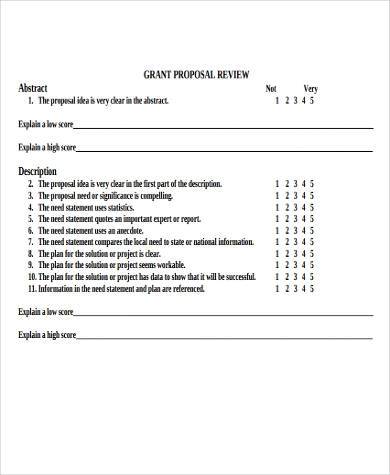 grant proposal review form