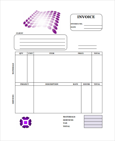 graphic design company invoice