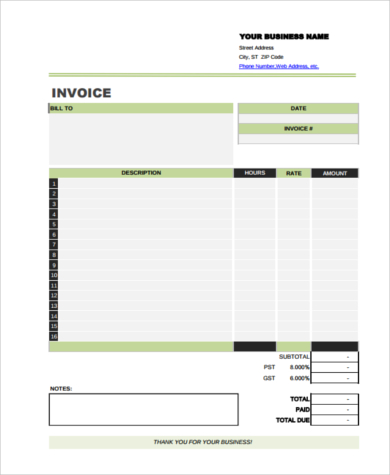 graphic design invoice example