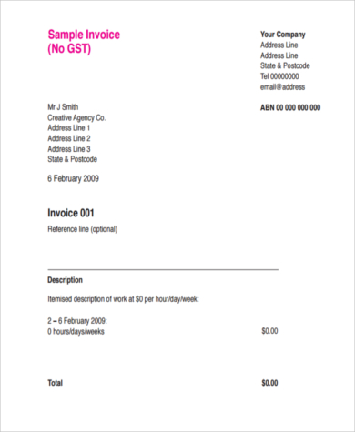 graphic design invoice sample pdf