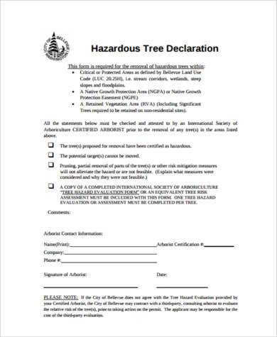 hazard tree assessment form
