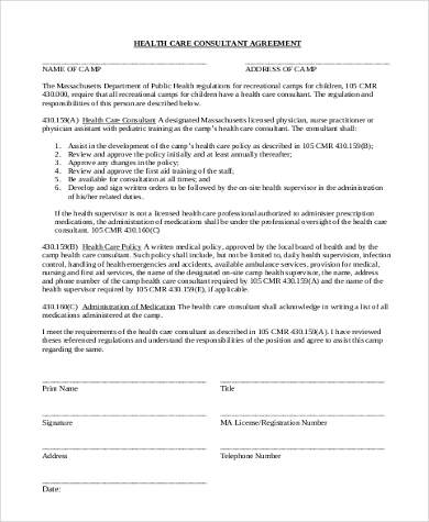 health care consultant agreement