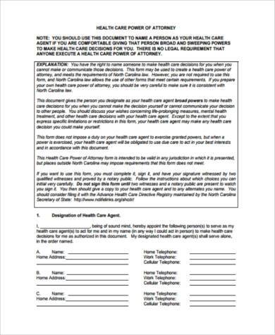 health care power of attorney form1