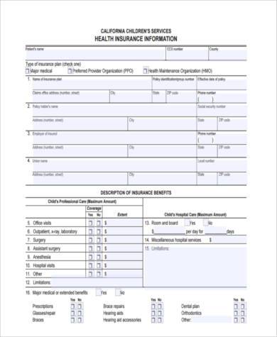 FREE 10+ Sample Health Information Forms in PDF | MS Word | Excel