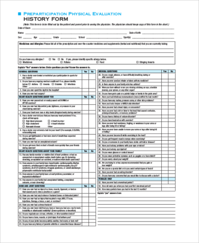 FREE 6+ Sample School Physical Forms in PDF | MS Word