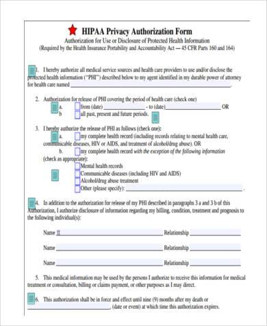 Hipaa Release Form Word Document