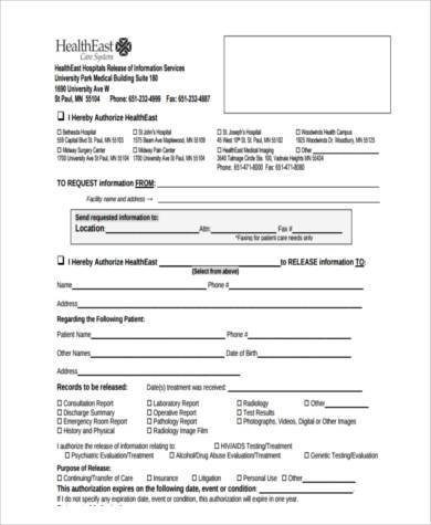 hospital work release form