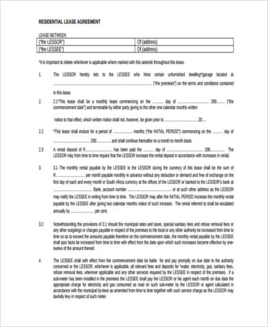 house contract agreement form