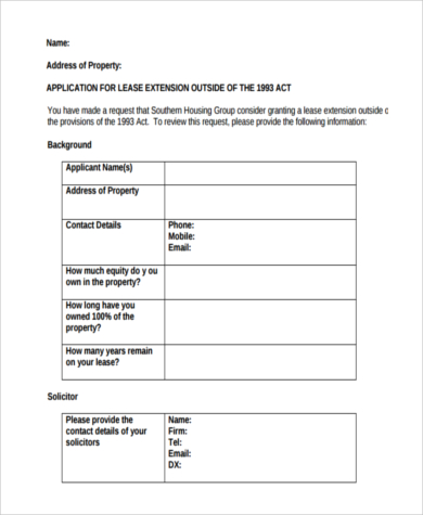 FREE 9+ Sample Lease Extension Agreement Forms in PDF | MS Word