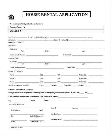 house rental application pdf