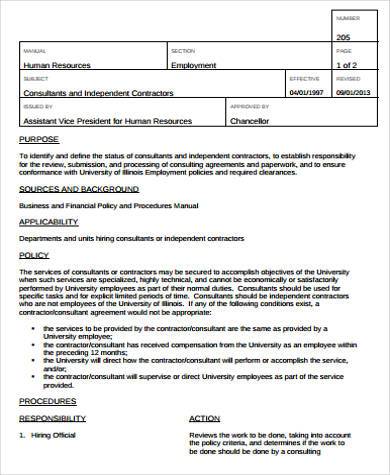 human resources consulting agreement form