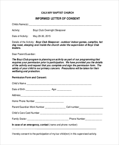 informed letter of consent