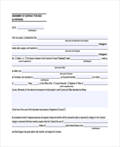 individual contract for deed form
