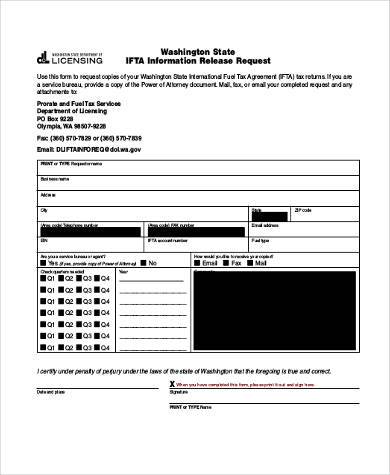 information release request form