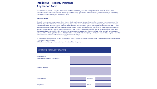 intellectual property application form