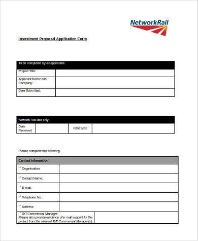 investment proposal application form