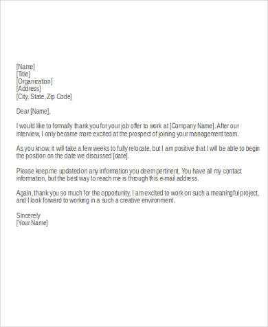 Thank You Letter After Hired from images.sampleforms.com