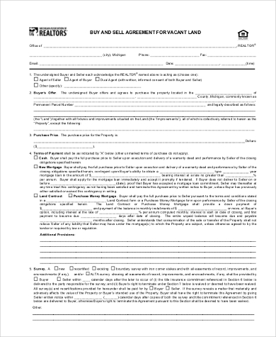 land buy sell agreement form