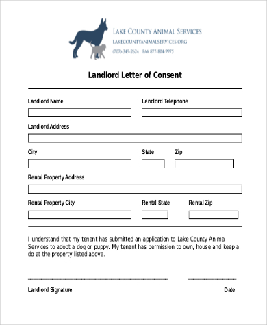 landlord letter of consent