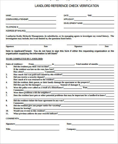 landlord reference verification form3