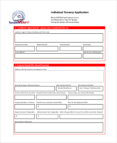 landlord tenant application form