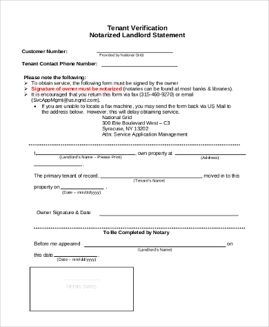 FREE 7+ Sample Landlord Verification Forms in MS Word | PDF