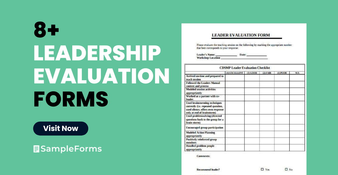 leadership evaluation form