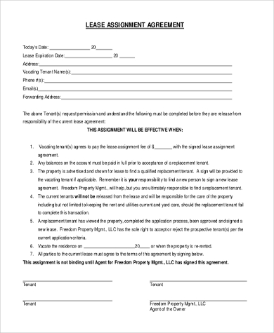 general assignment of lease