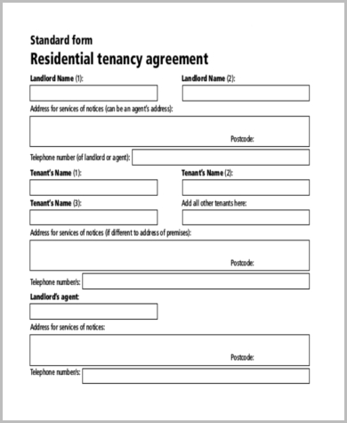 Tenancy Agreement Sample Template