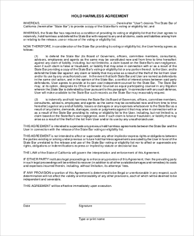 FREE 12+ Hold Harmless Agreement Form Samples, PDF, MS Word, Google Docs