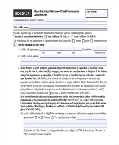 FREE 9+ Sample Legal Guardianship Forms in PDF | MS Word