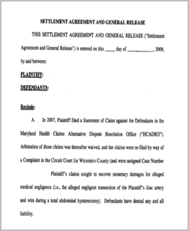 legal malpractice release form