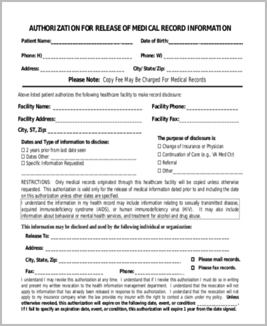 legal medical release form