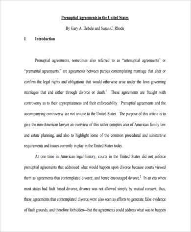 legal prenuptial agreement form