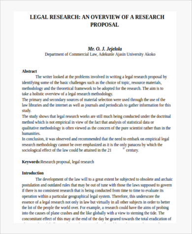 legal research paper proposal