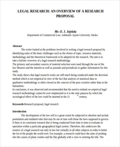 methodology legal research proposal