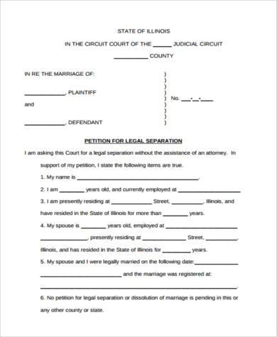 Legal separation documents free download