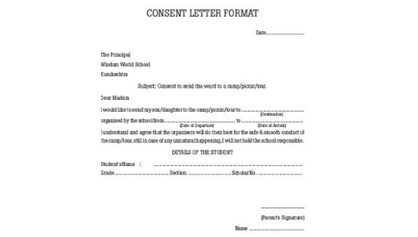 10 Sample Letter Of Consent Free Documents In Word PDF