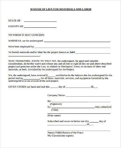 lien waiver form in pdf