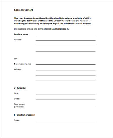 loan agreement contract form