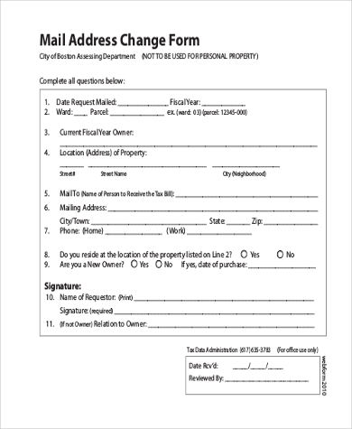 usps mail forwarding printable form