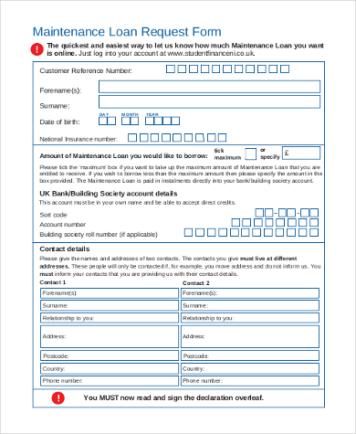 maintenance loan request form3