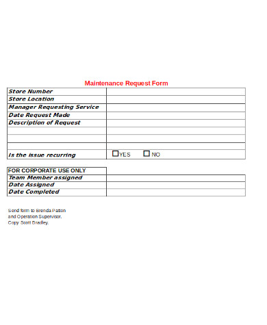 maintenance request form sample