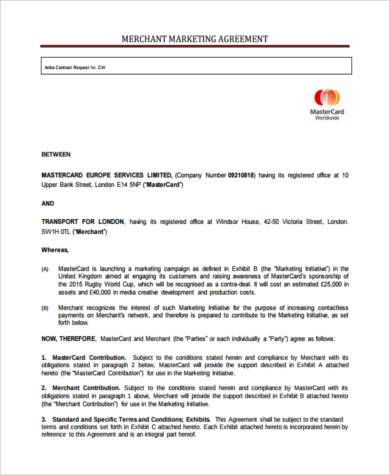 marketing agreement form in pdf