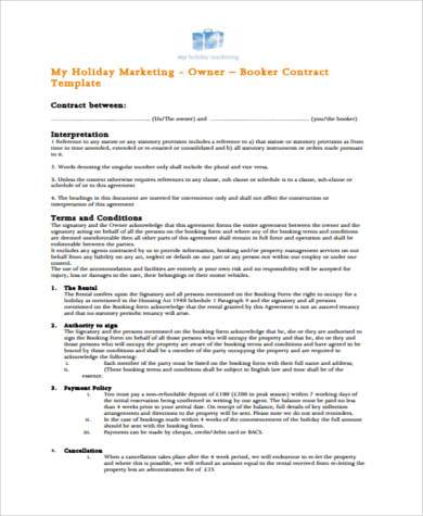marketing contract agreement form