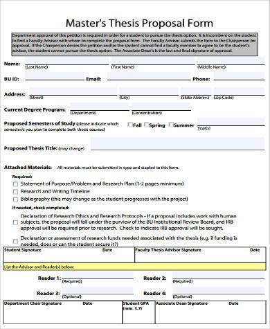 masters thesis proposal form