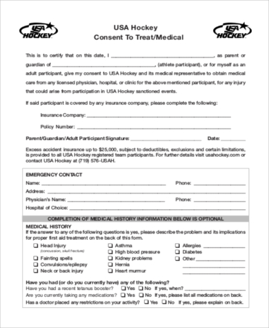 medical consent to treat form